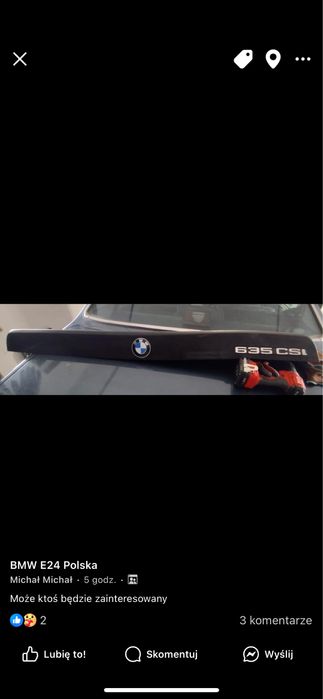 Bmw e24 635csi spoiler spojler dokladka dokładka lotka