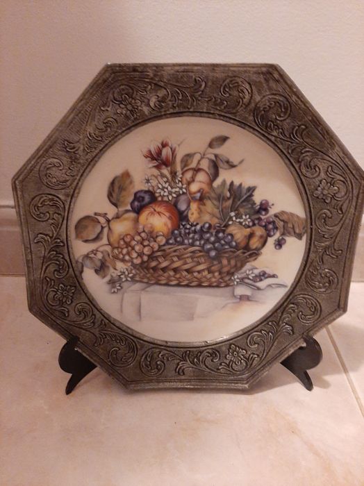 Prato decorativo com estanho