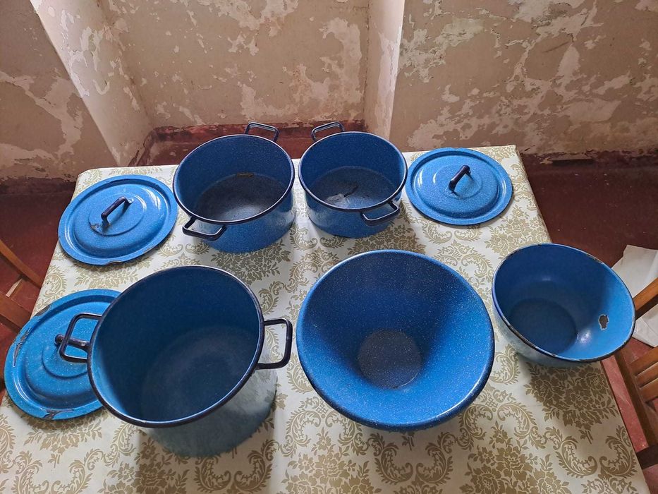 Tachos/panelas esmalte azul