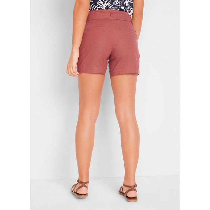 lniane spodenki shorty z ozdobnym wiązaniem 46-48