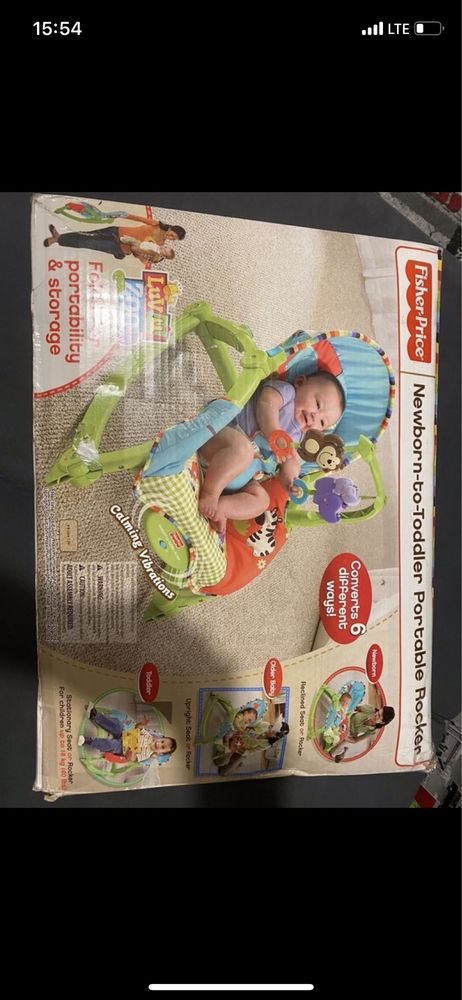 Leżaczek z kocykiem Fisher price