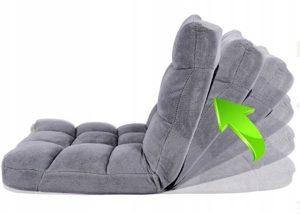 Fotel rozkładany podłogowy leżanka szary Costway