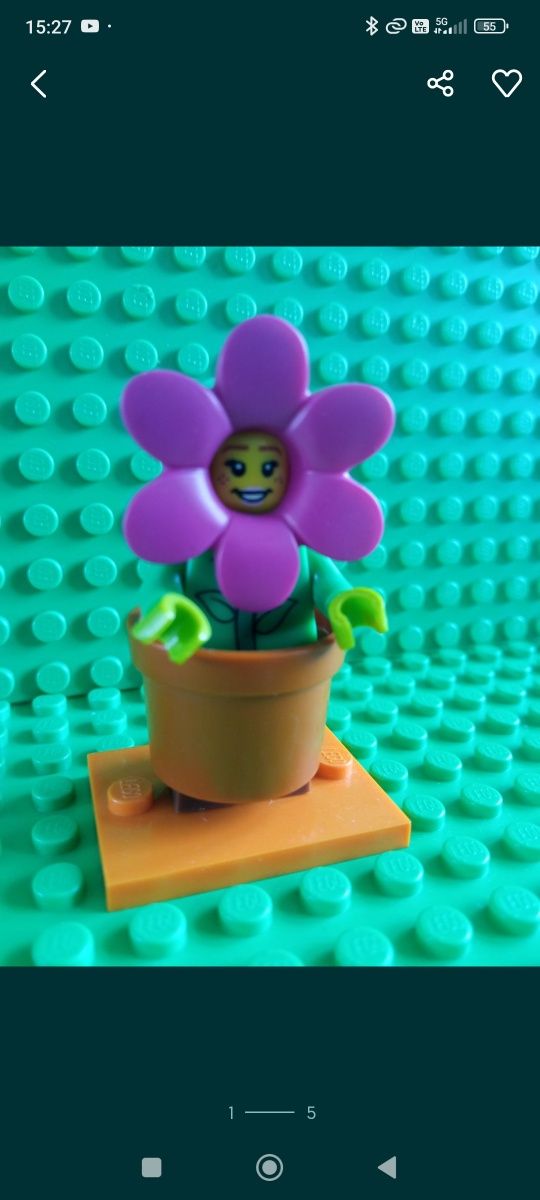 LEGO minifigurka col325, flowerpot girl col18-14