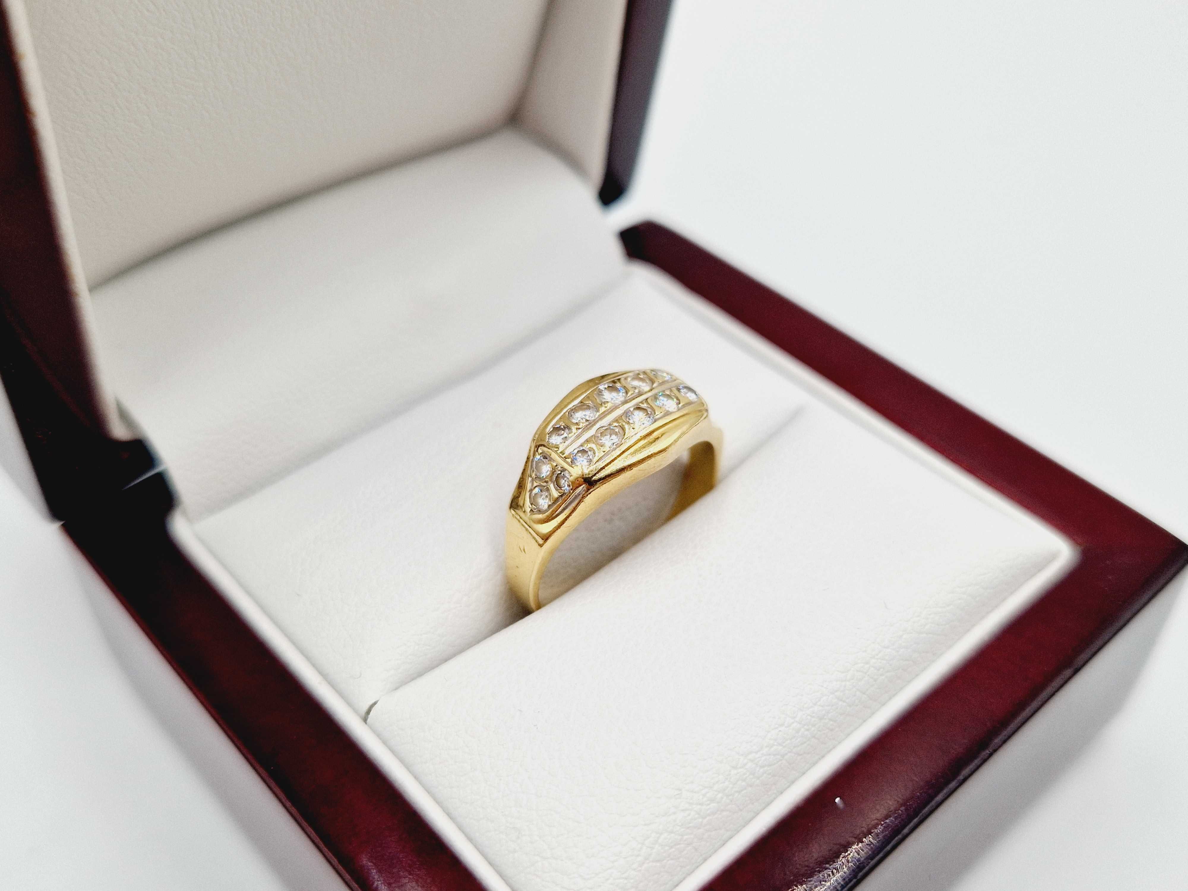 Śliczny złoty pierścionek 3,42 G PR.585 14K R.13,5