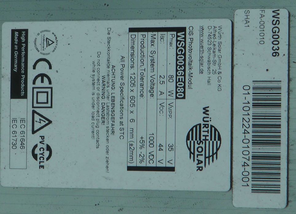 Panel słoneczny 80 W