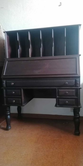 Escrivaninha/ arquivador vintage em madeira