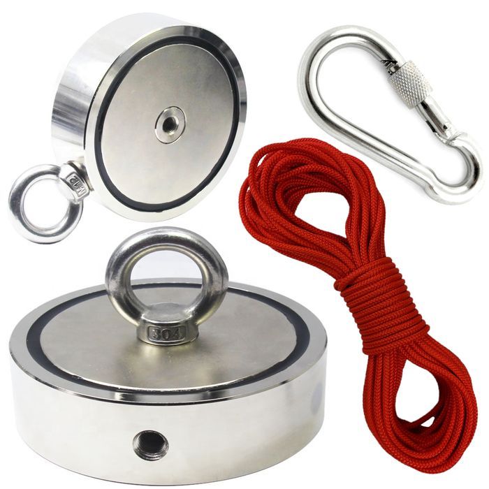 Magnes Neodymowy Uchwyt 100Kg Do Poszukiwań + Lina