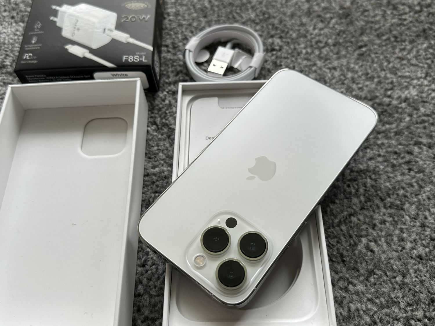 iPhone 13 Pro 256GB SILVER WHITE BIAŁY Bateria 96% Gwarancja SZKŁO