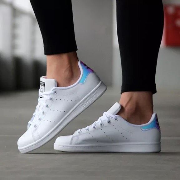 Белые кроссовки Адидас Adidas Stan Smith 38 2/3 р 24,5 см кожа зеркаль