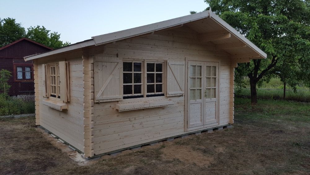 Domek letniskowy z balika + łazienka rekreacyjny drewniany 4.7x4.7m