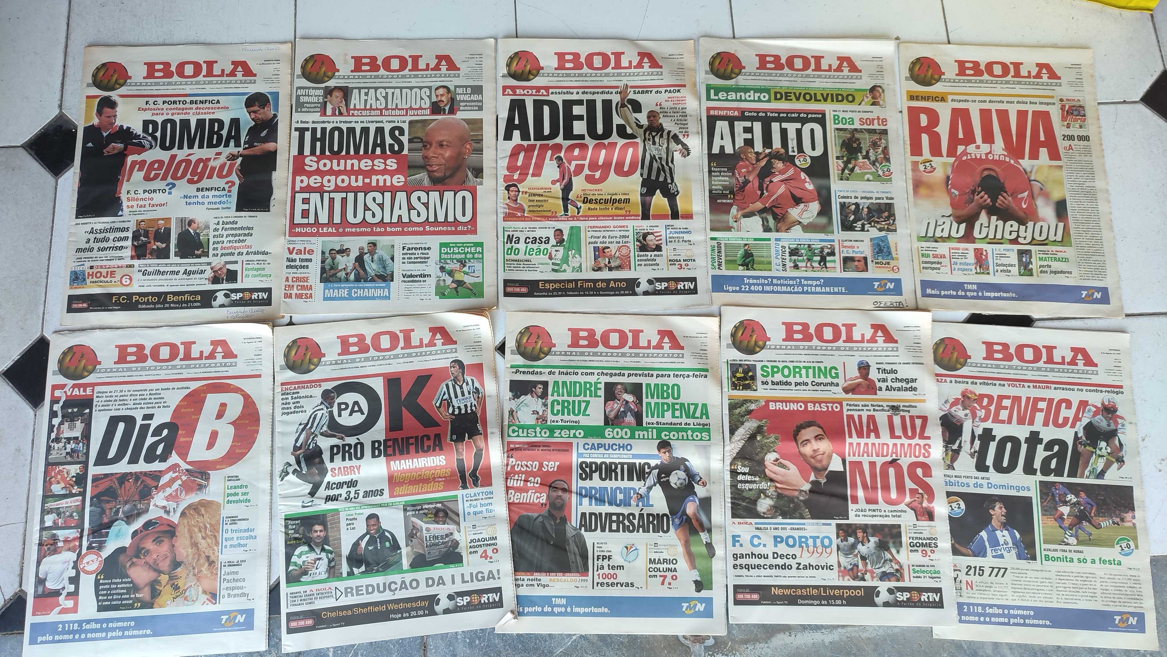 Lote 40 Jornais A Bola - 1999