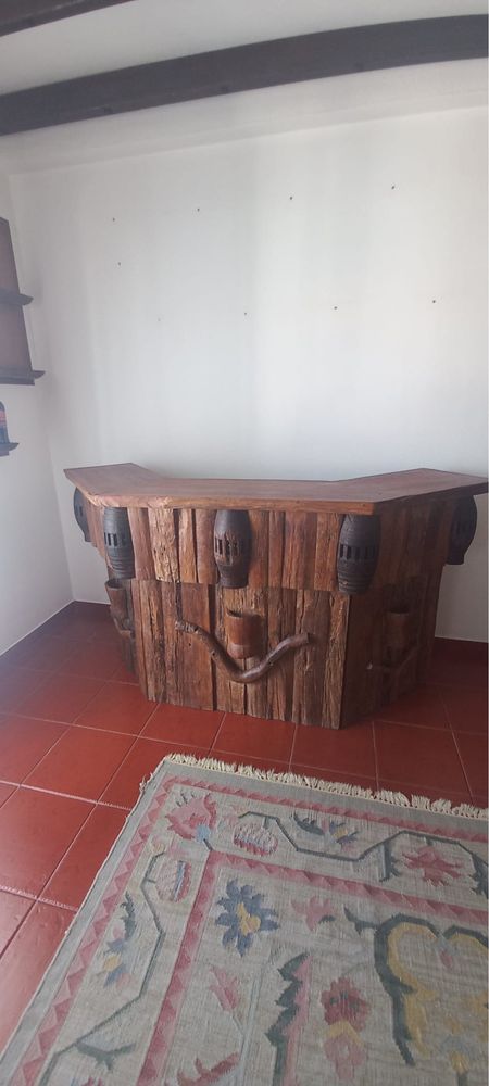 Mesas+6Bancos+Bar madeira
