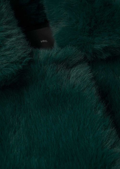 MANGO futerko futro kożuszek szmaragdowe ciepłe NOWE płaszcz XS/34
