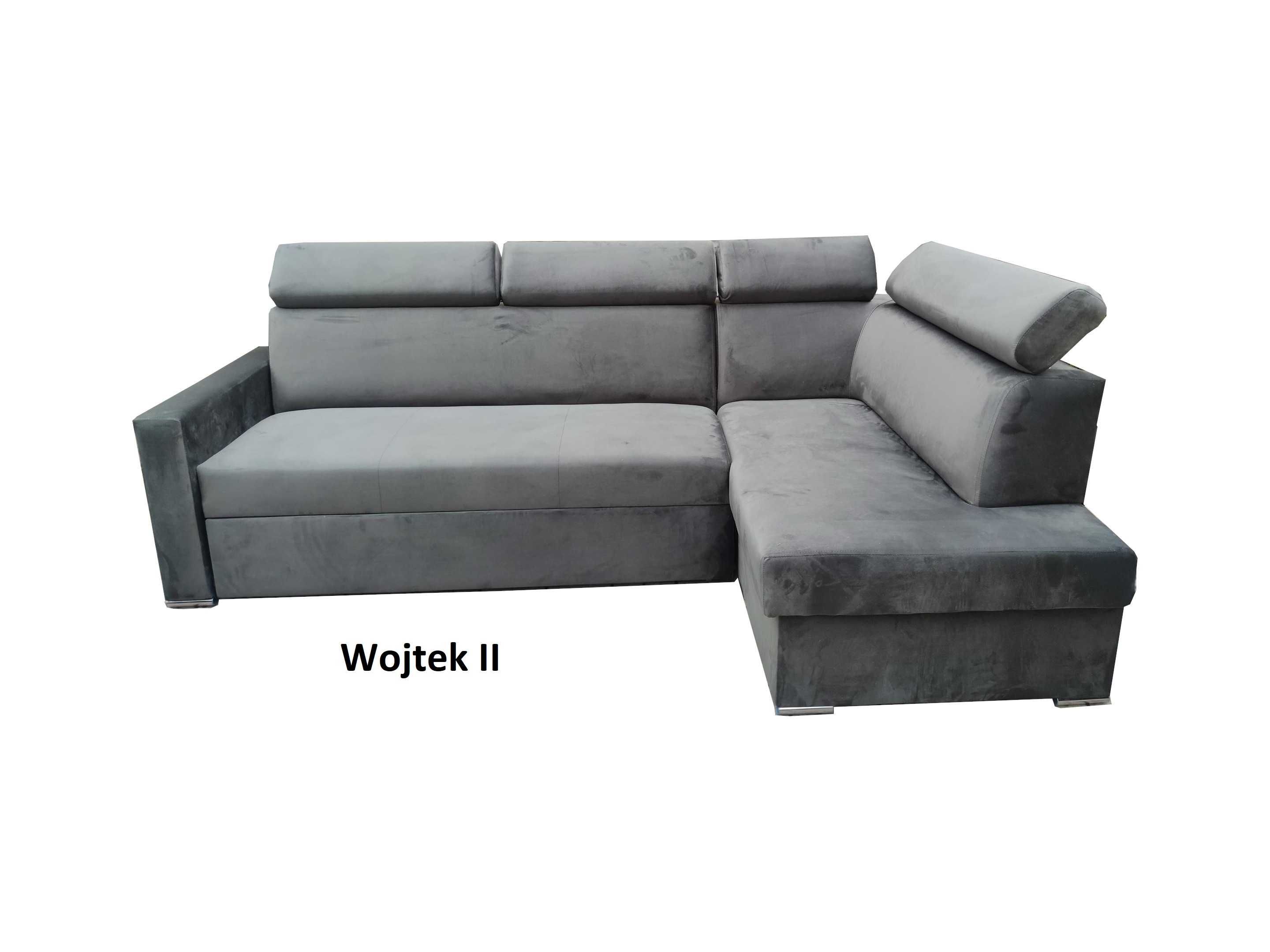 Nowy Sofa Narożnik Wojtek ,Sprężyny Bonell, Duży schowek, Pod wymiar