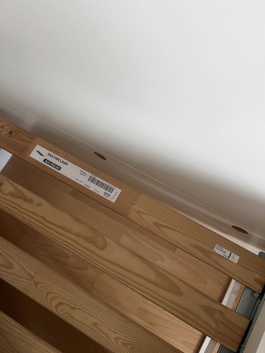Łóżko jednoosobowe FLAXA białe IKEA oraz materac 90cmx200cm