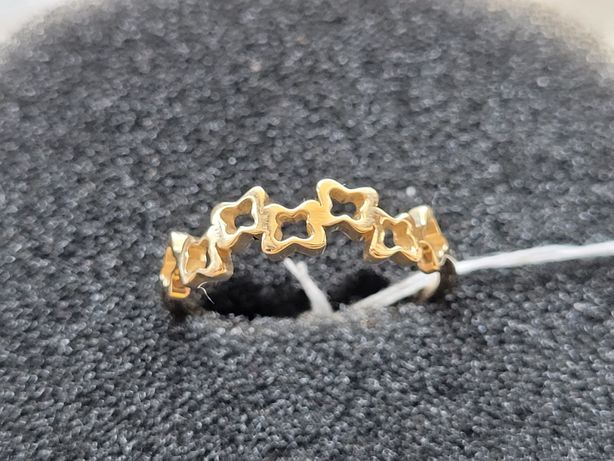 Nowy złoty pierścionek, złoto 585, motylki, rozmiar 15.5