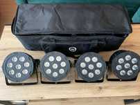 Zestaw 4 x LIGHT4ME QUAD PAR 8x10W MKII RGBW LED Slim + Torba