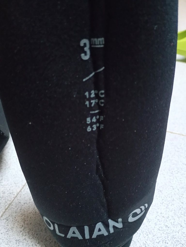 Fato de SURF Homem 100 Neoprene 4/3 mm homem preto - OLAIAN