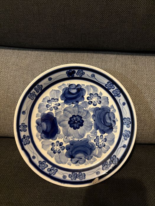 Zestaw 2 talerzyków Włocławek fajans- ręcznie malowane