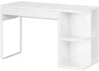 biurko IKEA - MICKE z półkami, białe