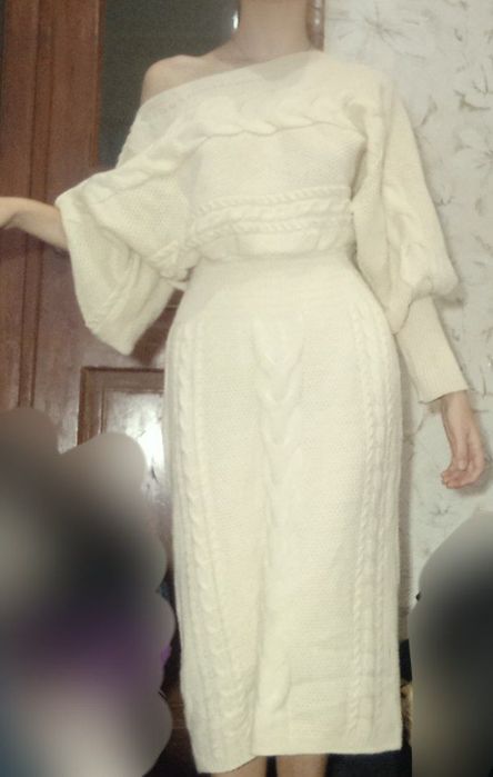 Платье вязаное, теплое