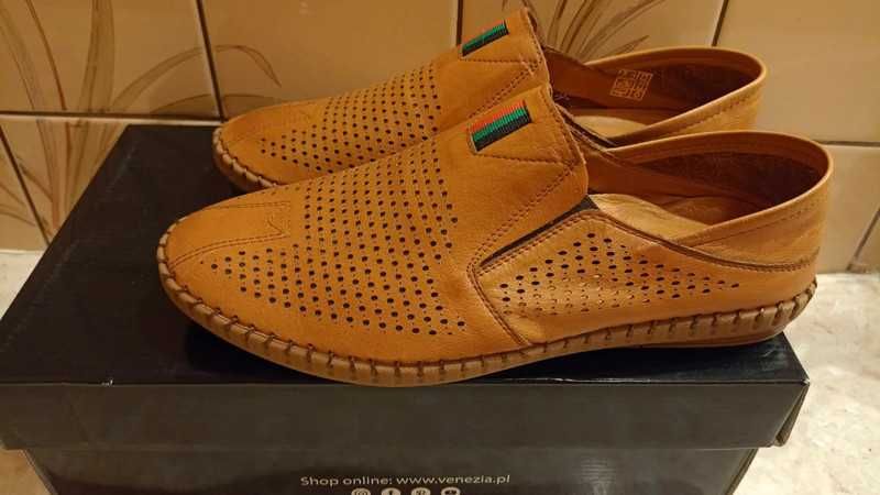 Mokasyny męskie Venezia r.42 nowe/paragon