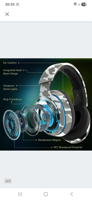 Bezprzewodowa  sluchawki do gier gaming captain  300 moro