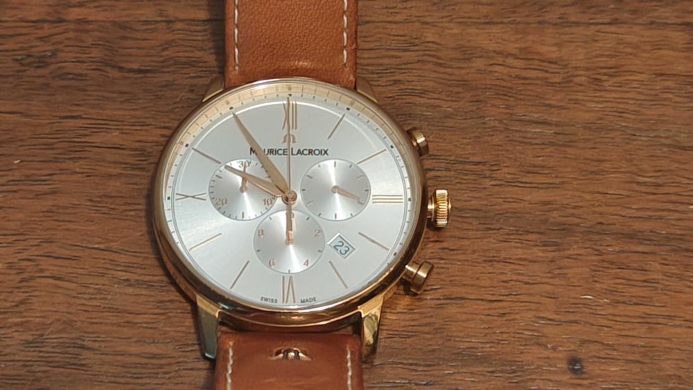 Maurice Lacroix Eliros szkło szafir pasek skóra, sprawny, tanio