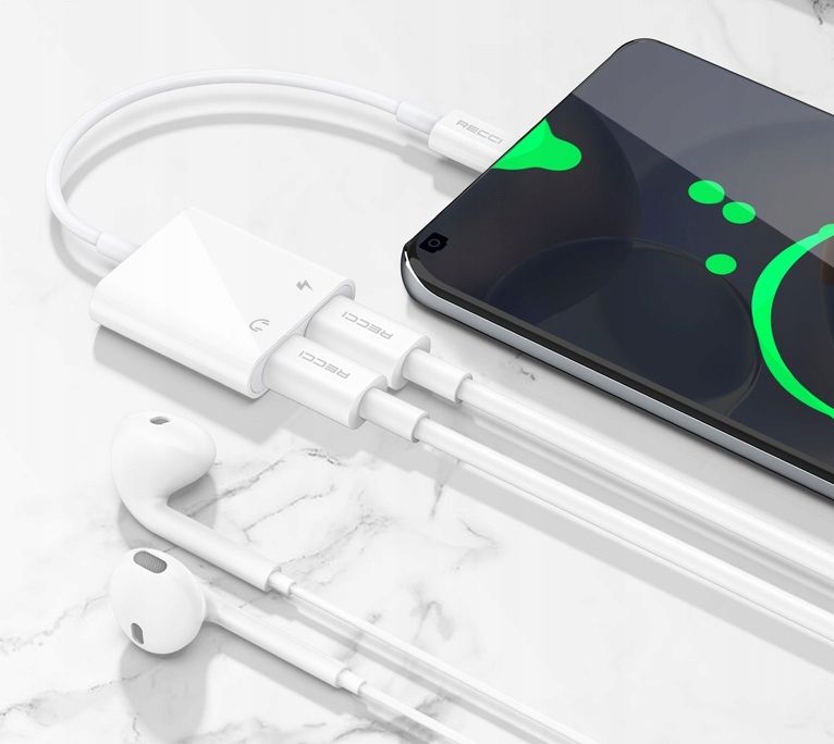 Przejściówka Adapter Usb-C 2X Usb C Do Słuchawek Recci