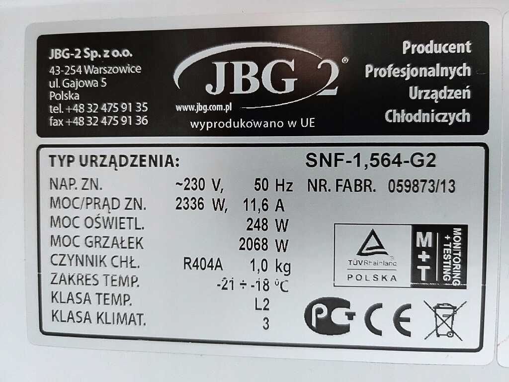 Szafa mroźnicza JBG2 SNF-1,564-G2 [lada chłodnicza lodówka witryna]