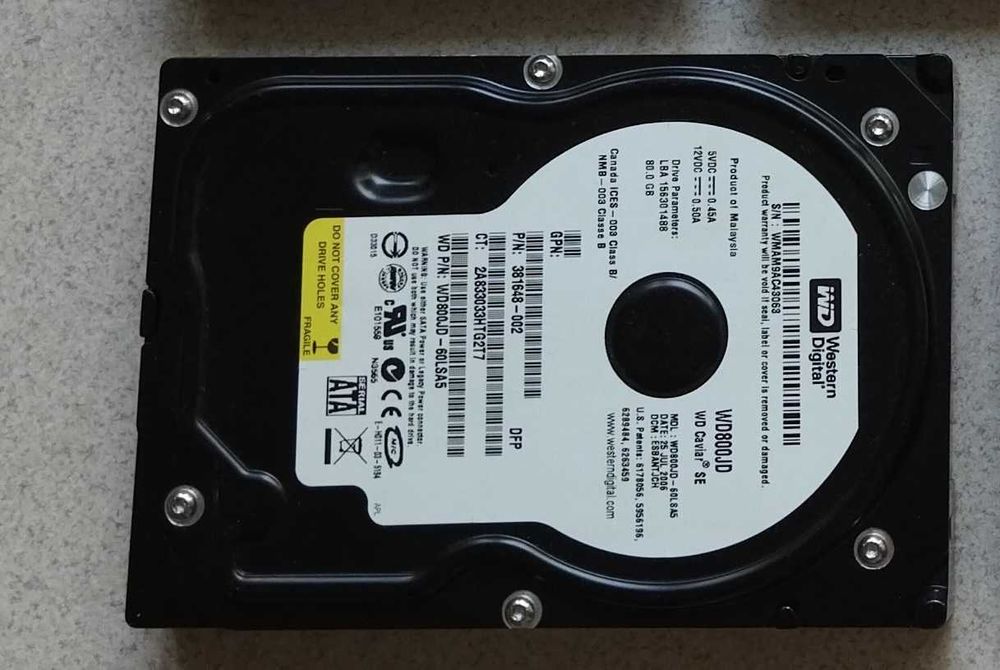 Диск из офисного старого ПК 3,5" - 80 Gb SATA
