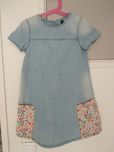Vestido em ganga (denim) puro algodão, para menina, Benetton, 7-8 anos