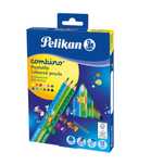 Kredki Combino trójkątne grube 12 kolorów PELIKAN pudełko,