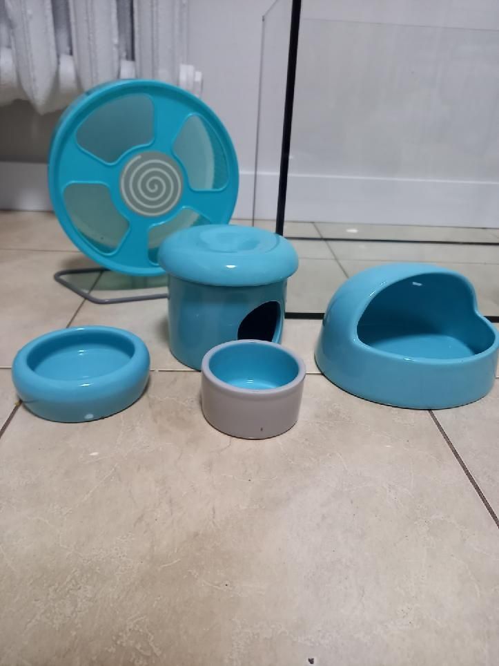 Wyposazenie dla chomika ceramiczny domek miski karuzela tunel+karmaZwi