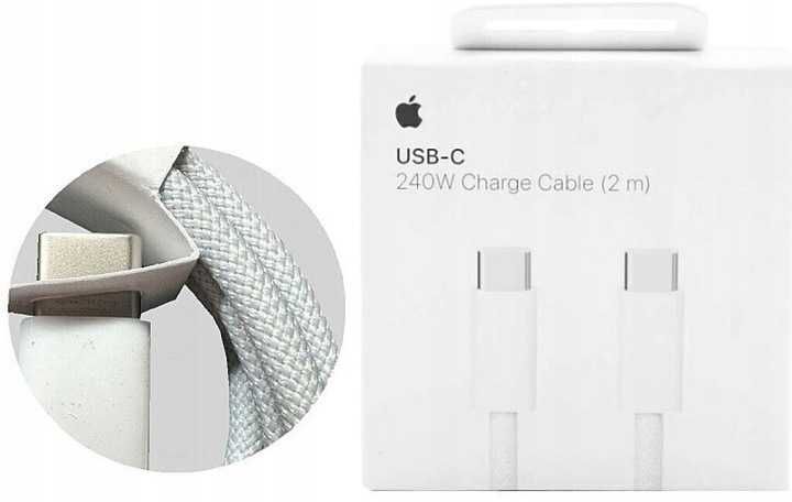 Nowy Kabel Apple USB-C na USB-C 240 Watt 2 metry Oplot
