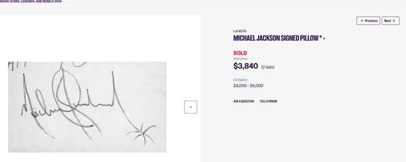Autógrafo e dedicatória de Michael Jackson - ORIGINAL