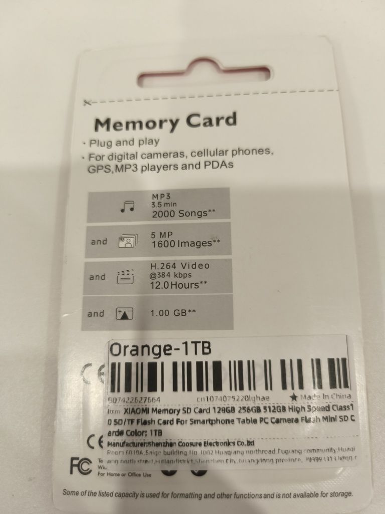 Cartão SD 1TB Novo
