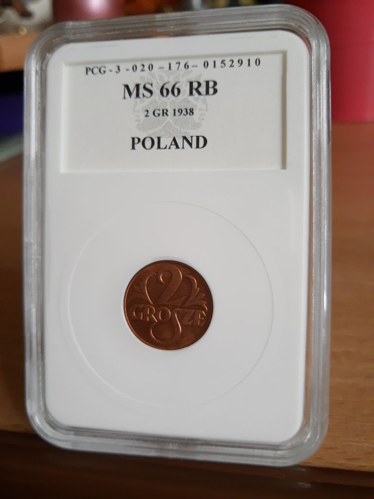 2 grosze 1938 Polska Grading MS 66