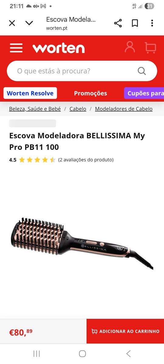 Escova Modeladora Bellissima nova
