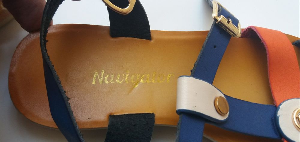 Босоножки Navigator для девочек сине-оранжевые