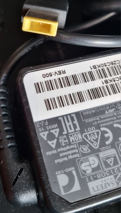 Oryg Zasilacz Ładowarka Lenovo 20v 3.25a.65w wtyk prostokąt thinkpad