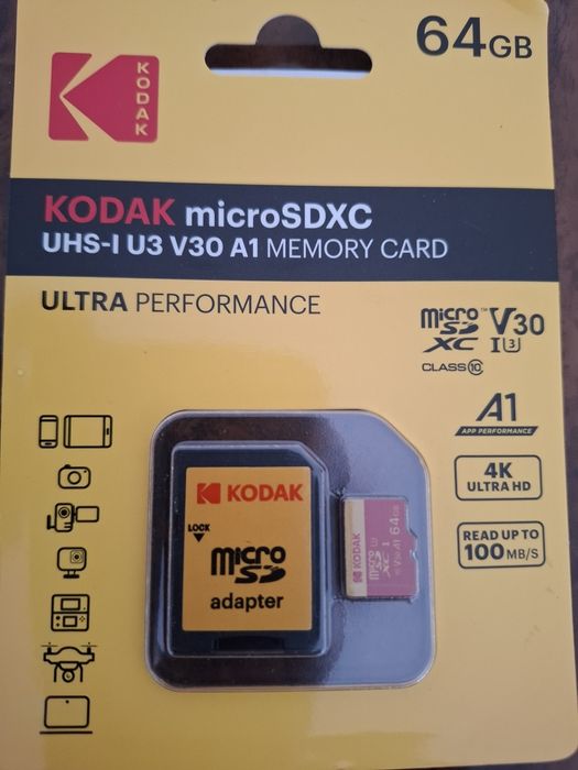 Карта памяти MicroSD 64 Гб SD/TF, для смартфонов, планшетов, камер