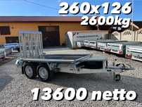 Brenderup MT2600  ‼️Nowa 2.6t przyczepa laweta do minikoparki 260x126 DOSTAWA‼️