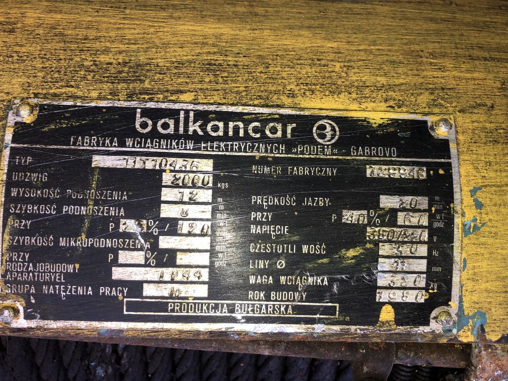 Elektrowciąg Balkancar 2T części kadłub przekładnia bęben układacz