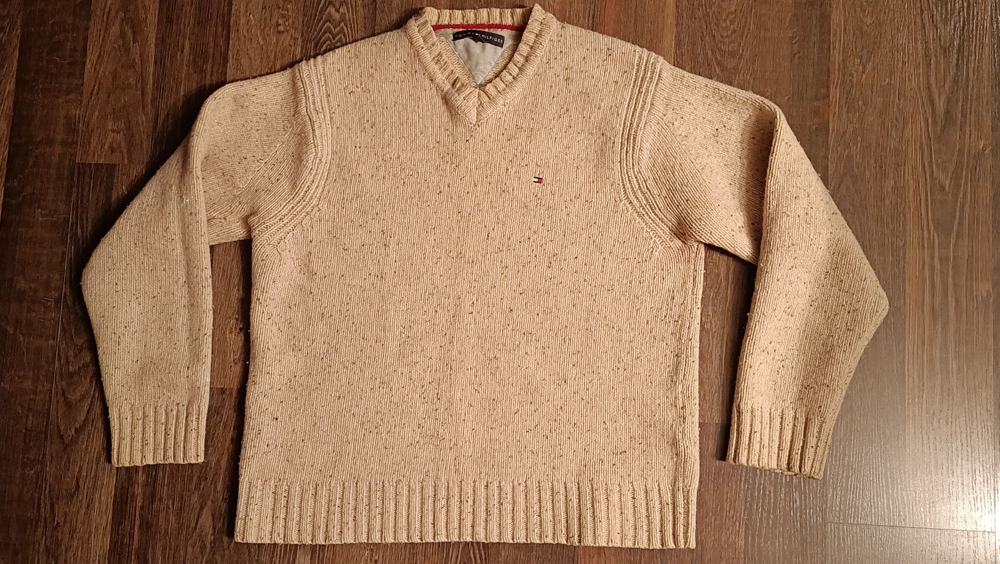 Plus size ciepły wełniany sweter Tommy Hilfiger oversize