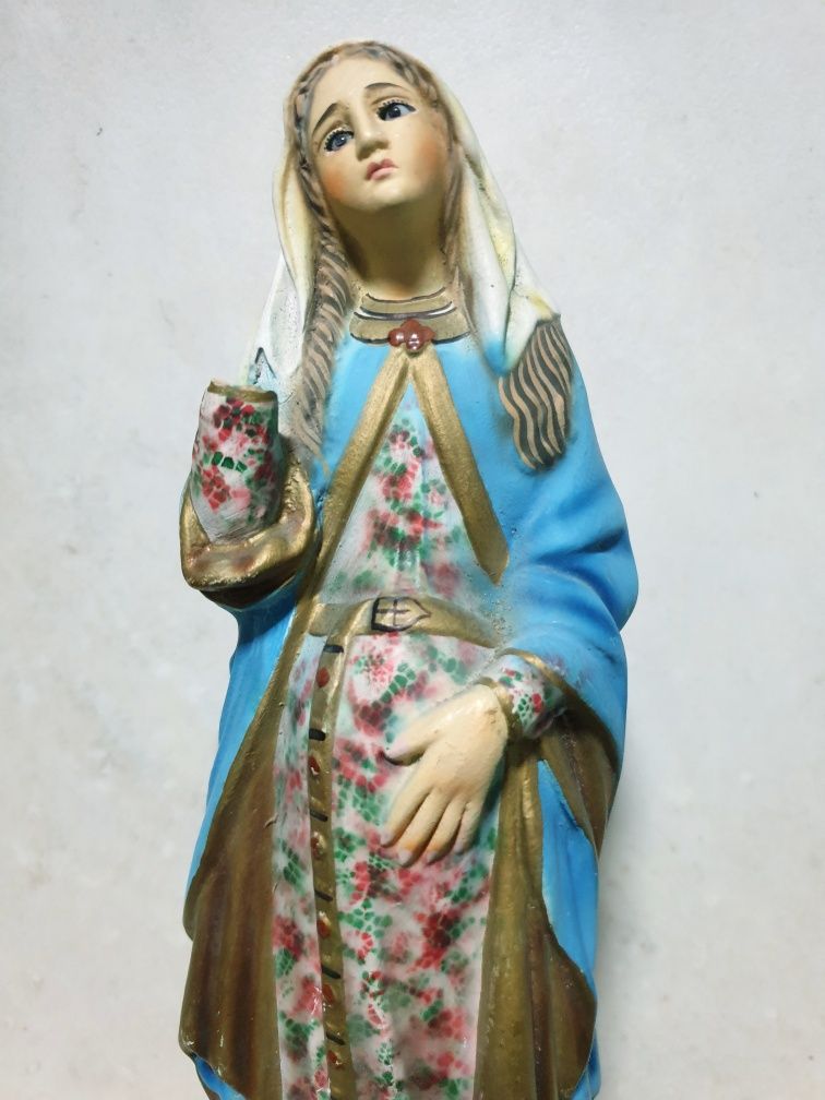 Antiga figura da N. S. do Bom Parto em ceramica com olhos em vidro