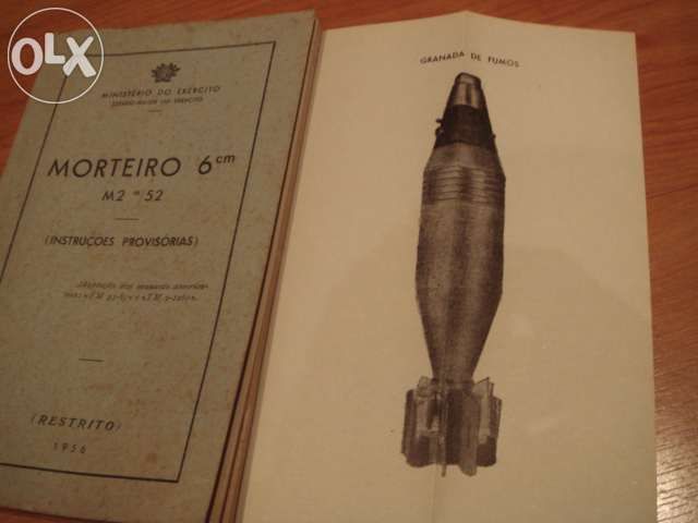 livro 1956 minist. exercito- instruçoes manuseio morteiro c/estampas