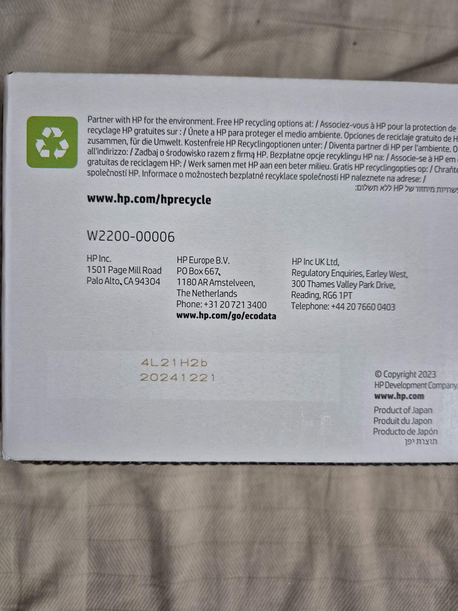 Toner HP 220a czarny W2200a, oryginalny