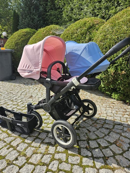 Wózek bugaboo donkey twin gondole i spacerówka.