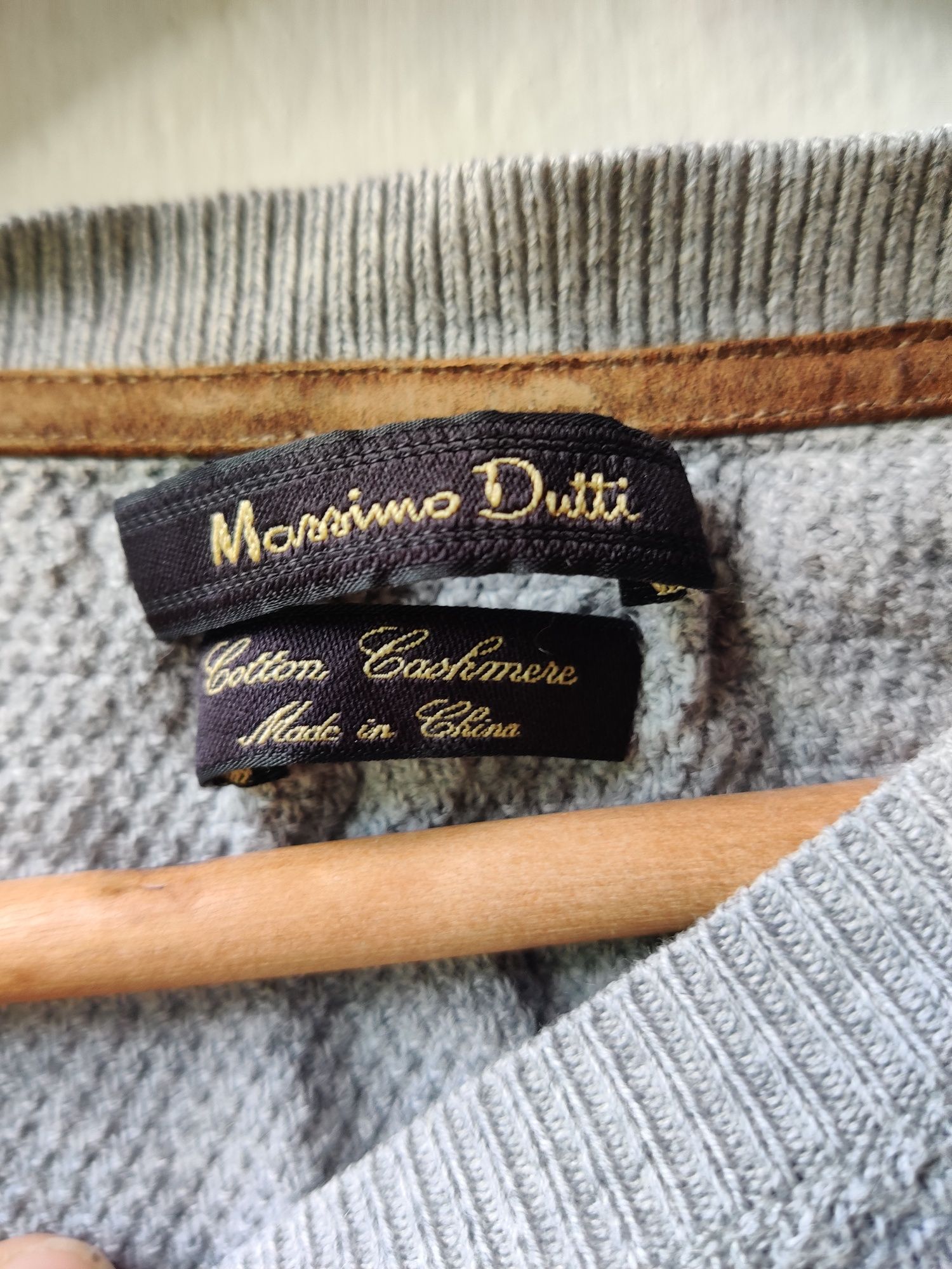 Massimo Dutti męski cienki popielaty sweter